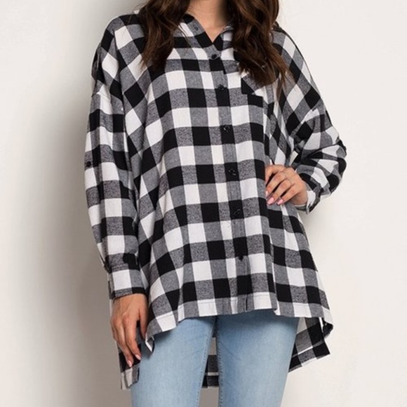 Buffalo Plaid Flannel Tunic - Picture 1 of 4